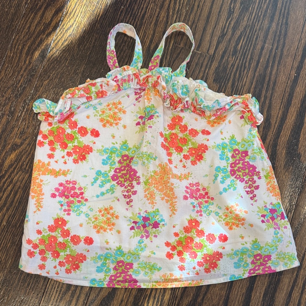Floral Ruffle Strap Top